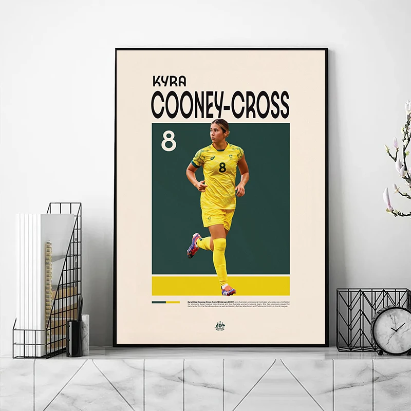 Современная Женская фотография в виде футбольной тематики на холсте для