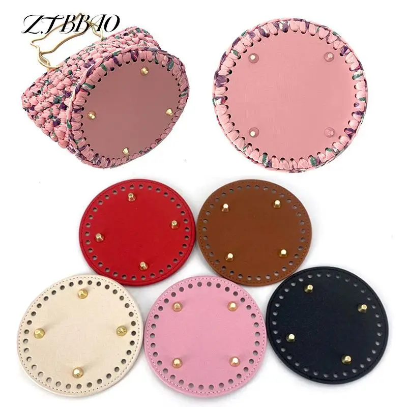 

Нижняя часть кожаной сумки 12 см, круглая нижняя часть из искусственной кожи для вязаных сумок, нижняя часть для вязания крючком ручной работы «сделай сам», аксессуары для сумок