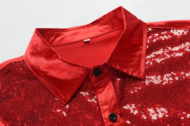 Рубашка мужская Атласная блестящая с длинным рукавом на пуговицах