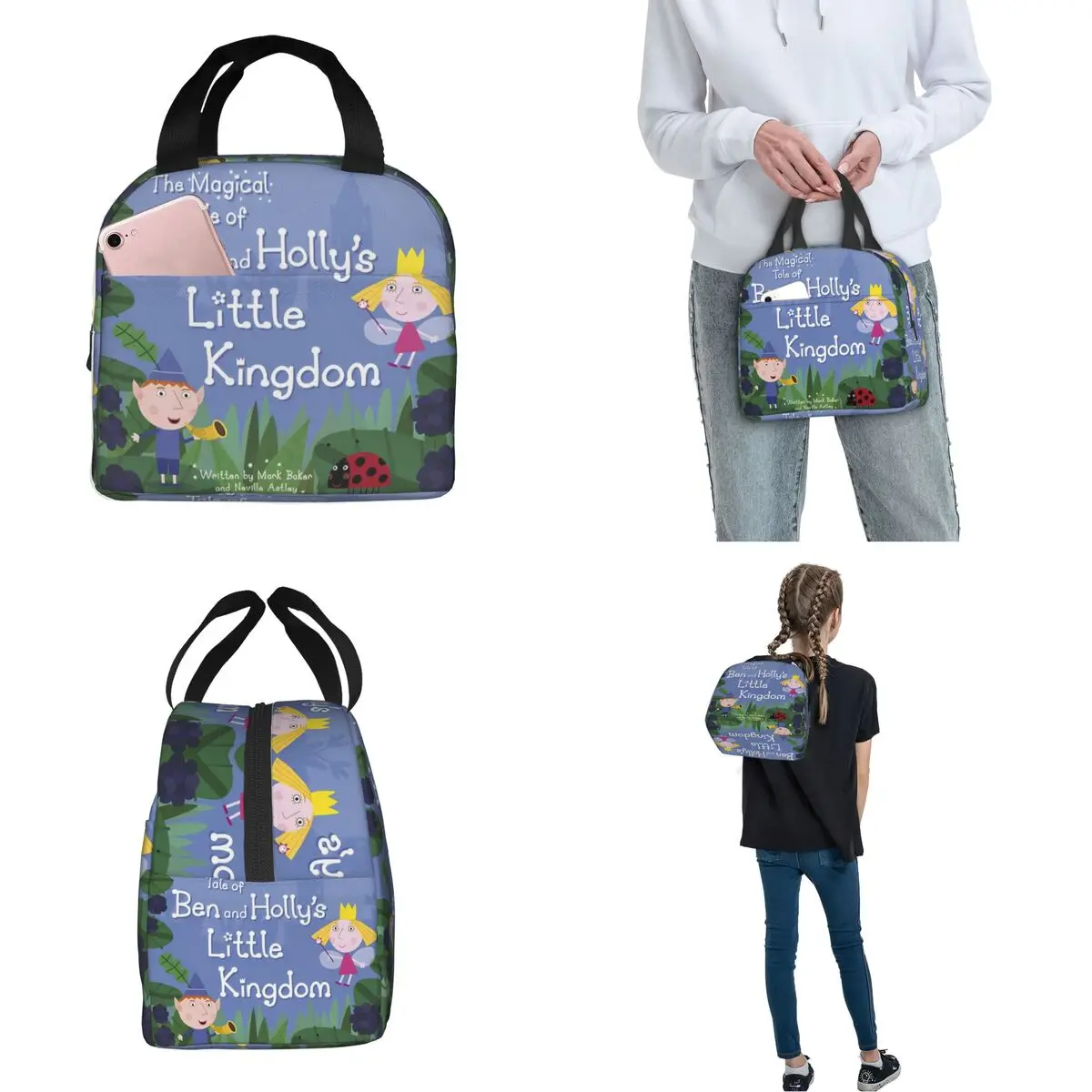 Фото Изолированный ланч-бокс Бен и Холли, мультяшный продукт, коробка для еды, повседневный холодильник, термобокс для бенто для школы №2