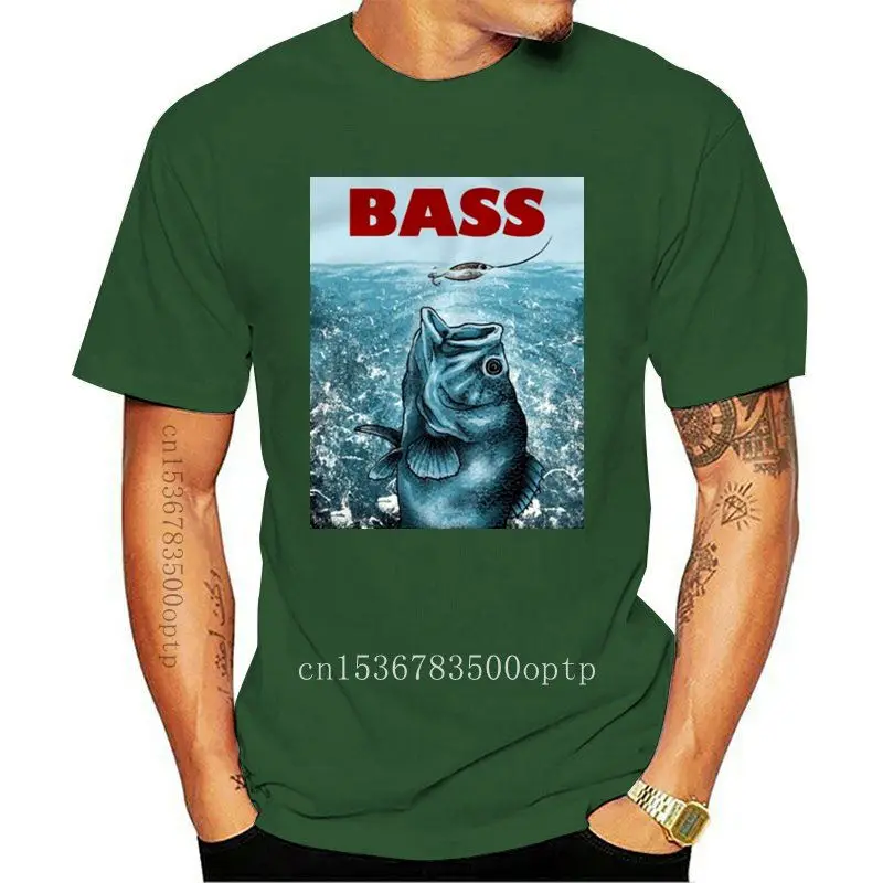 

Camiseta de manga corta de algodón, prenda de vestir, con estampado de Jaws, lubina, amor, cazador de peces, padre, abuelo, rega