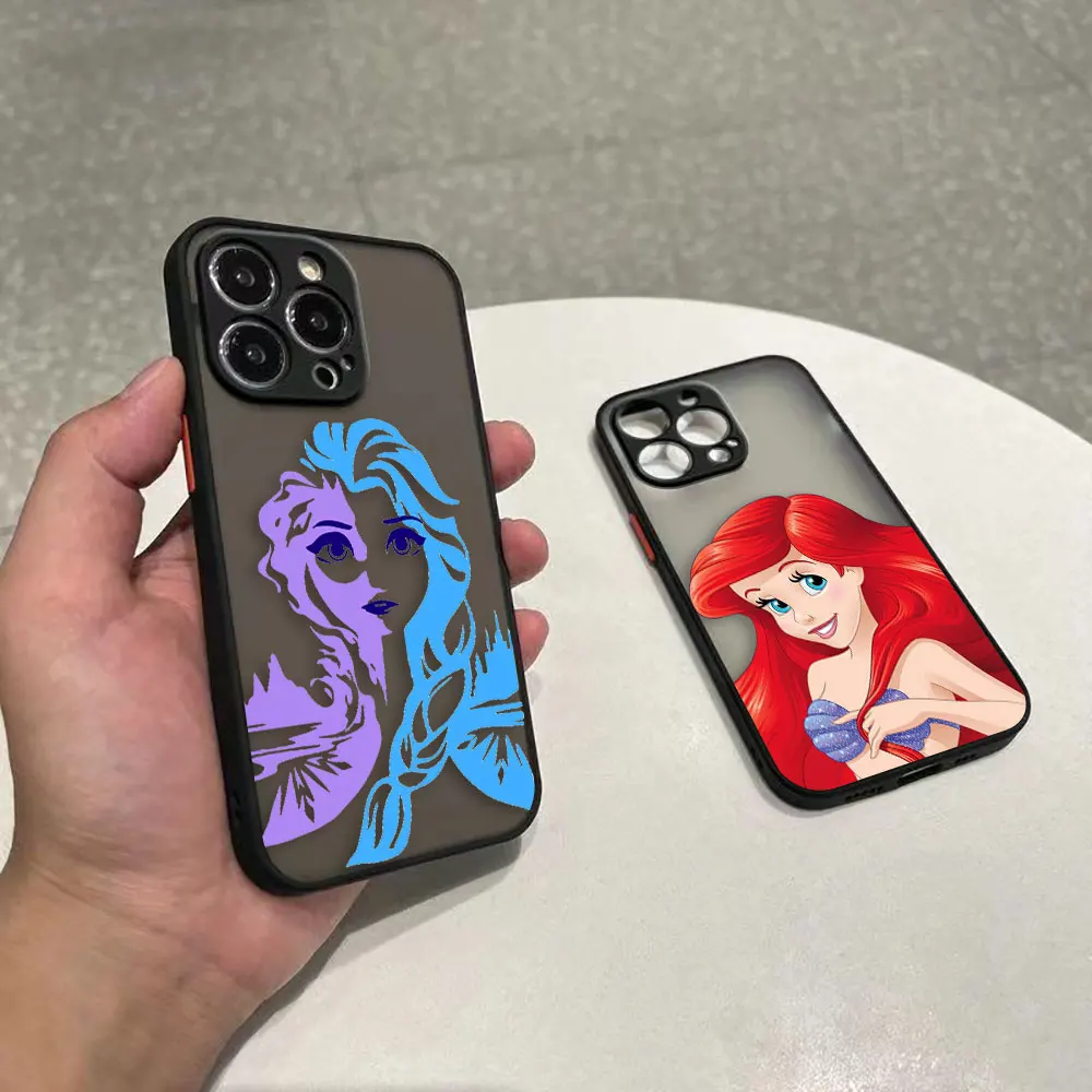 Матовый чехол Elsa Anna Mermaid beauty Girl Cover для Iphone Apple 16 15 14 13 12 11 X XS 8 7 Pro Max полуматовый Funda