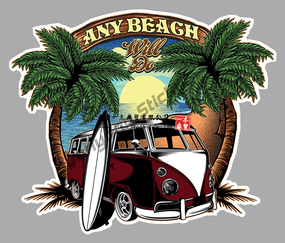 

Combi Surf Rat's Dub Combi Cox Autocollant Sticker Auto Tablet Decals Camper Van Sticker Cover Scratches Decoration Accessories