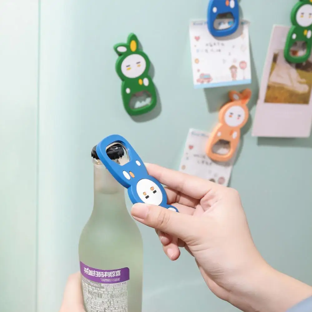 

Multi-color Optional Bottle Openers Household Stainless Steel Beer Bottle Opener Magnetic Back Kitchen Tools Cartoon Shape
