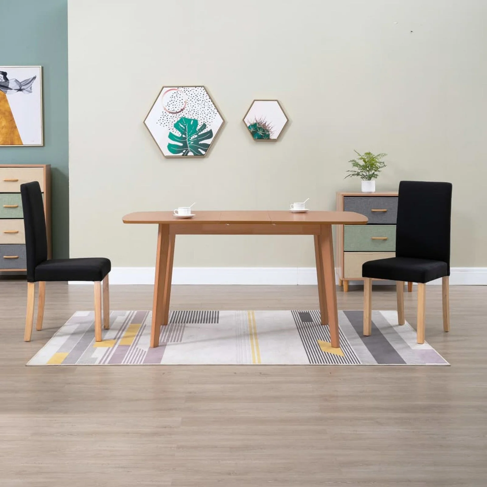 

Dining Chairs 2 pcs Black Fabric