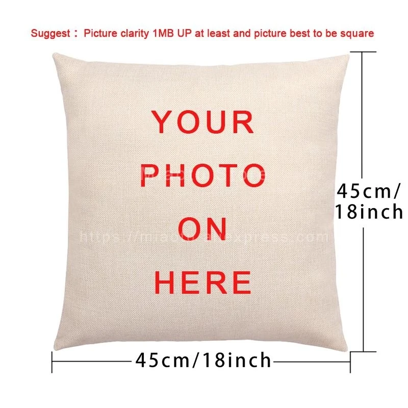 

Baby Family Pets Custom Cushion Covers Printing Cotton Linen Pillow Case Customized Pillow Cover For Sofa DIY Logo Pillowcase