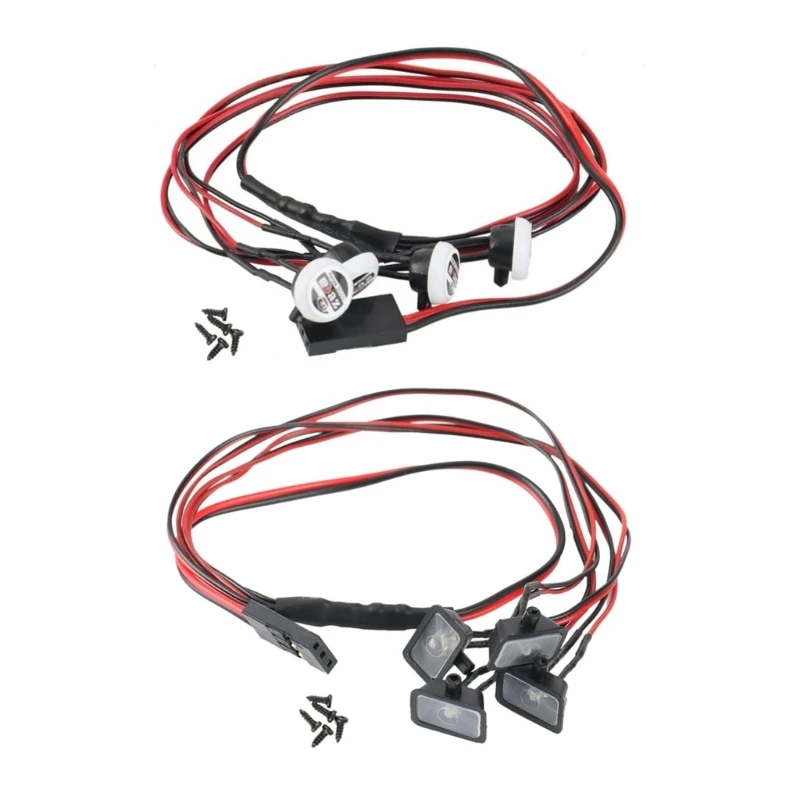 4 светодиодных фонаря круглые/квадратные светодиоды для 1:24 гусеничного