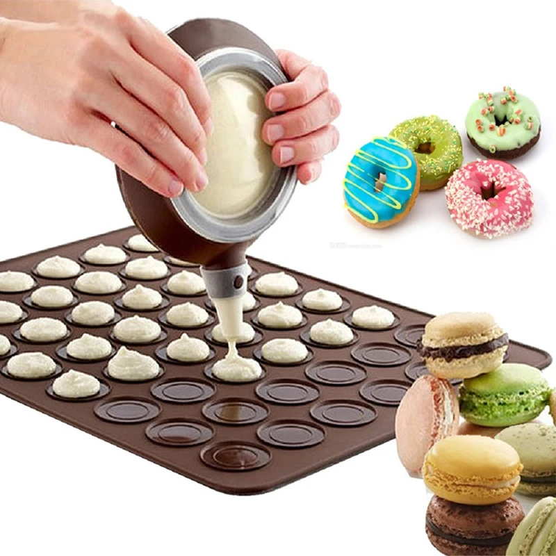 

Macaron Mounting Pot Macaroon Kit Macaron Silicone Mat Non-Stick Baking Mold Set 48 Decorating Supplies Capacity Macaron Pot