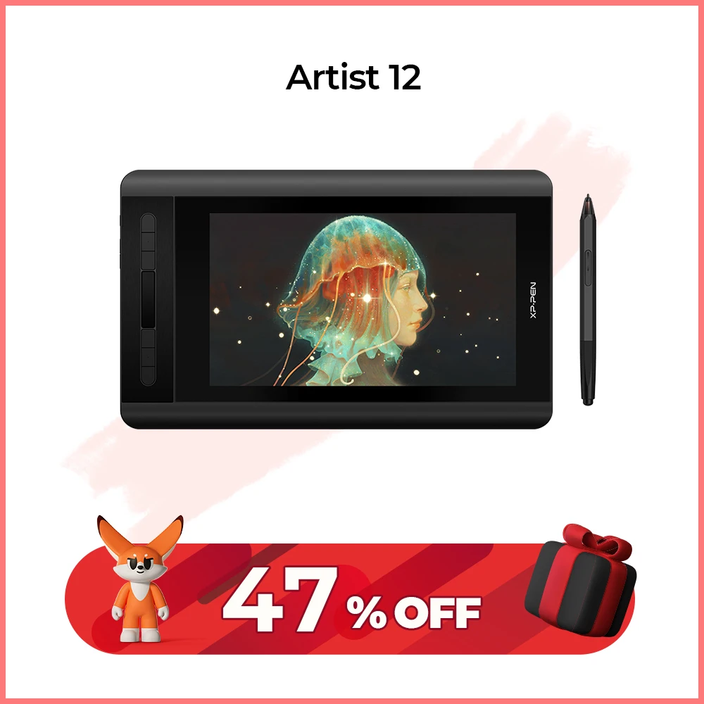 

XPPen Artist 12 Graphic Tablet Drawing Monitor Pen Display 11.6 inch Battery-free 8192 Levels 6 Express Keys for Windows Mac