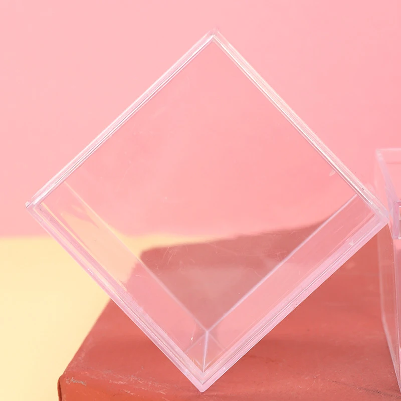 

Clear Acrylic 5 Sided Jewelry Display Storage Box Case Square Cube Props Box