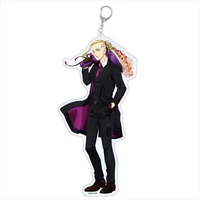 anime tokyo revengers original keychain double transparent acrylic q version car key chain bag accessories keyring fans gifts