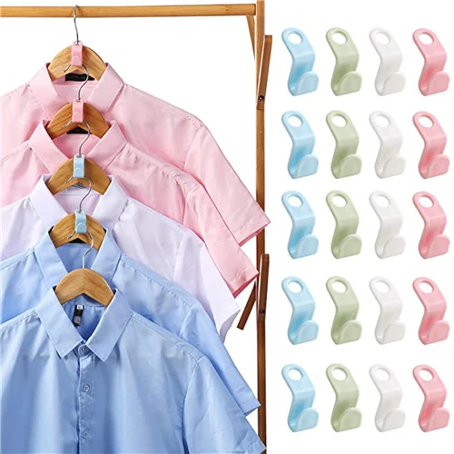

100 pcs Mini Clothes Hanger Connector Hooks Non-slip Clothes Cascading Closet Organizer Wardrobe Coat Storage Rack Hook Holder