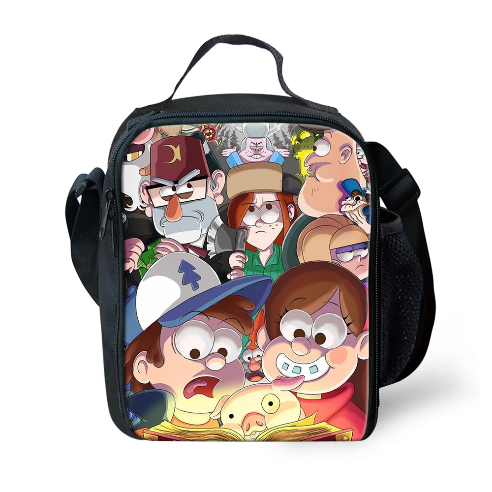 

Gravity Falls Print Food Fresh Keep Lunch Cooler Bag Thermal Picnic Travel Storage Box Thermal Insulated Fashion Kid Lunch Bags