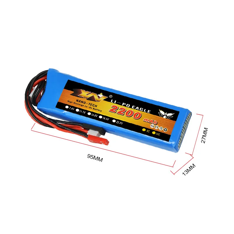 Аккумулятор Lipo для Futaba T6J T8FG 12FG батарея 2S 7 4 в 2200 мАч 8C передатчик