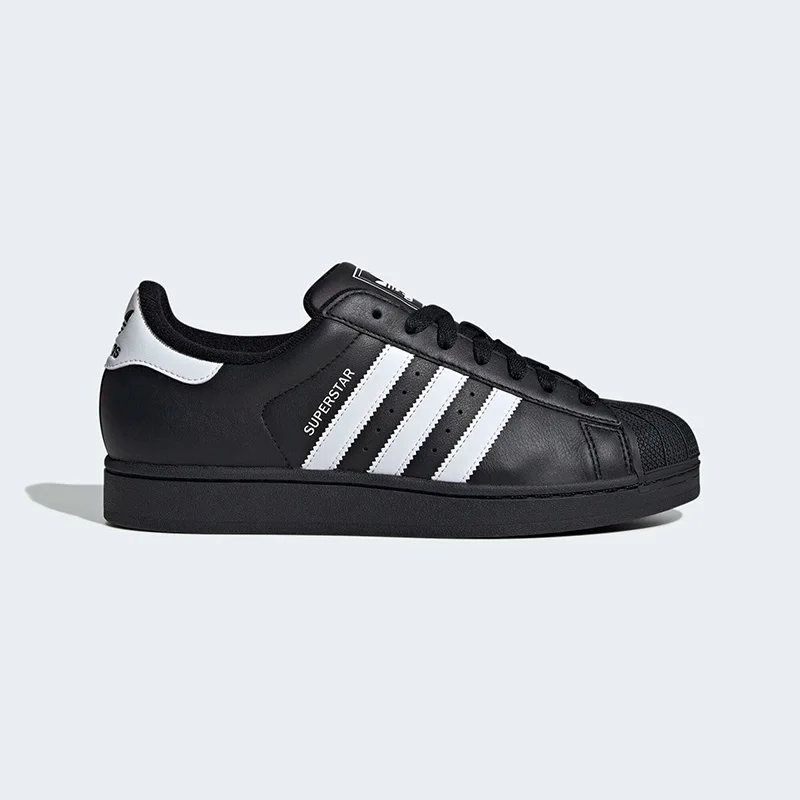 Кроссовки Adidas JI0079 Icon Shell Toe, черно-белые, с тремя полосками, из премиальной кожи, с износостойкой резиновой подошвой, для повседневной ходьбы (art.: 3920dbba6904c) - 3920dbba6904c