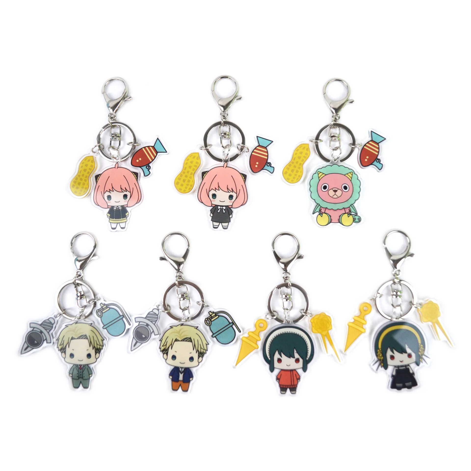 

SPY×FAMILY Anime Figures Double-sided Acrylic Keychain Cute Anya Yor Loid Forger Key Chain Friends Gift Fashion Jewelry