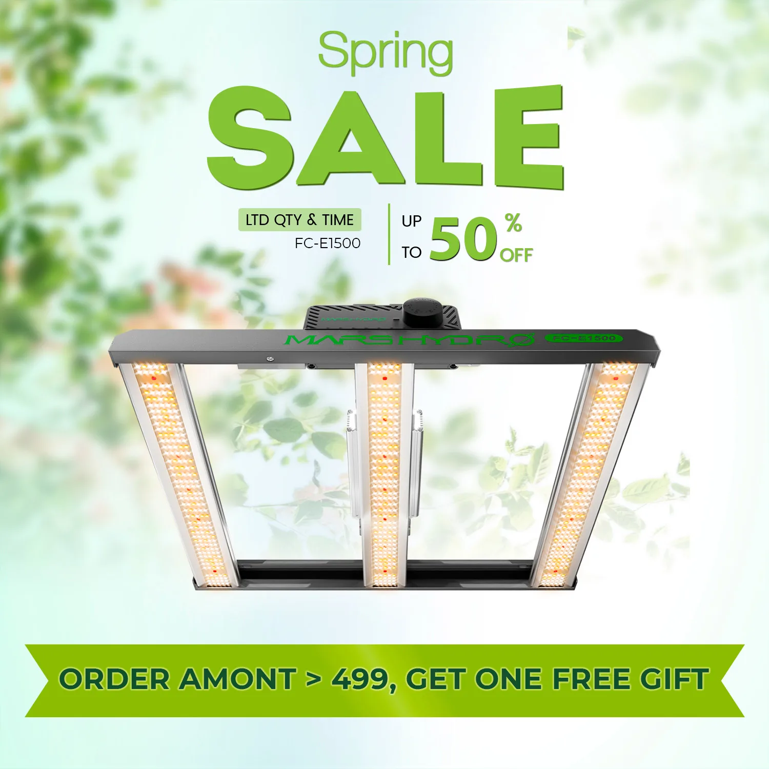 

Mars Hydro Smart Dimmable FC-E1500 LED Фитолампа 150 Вт