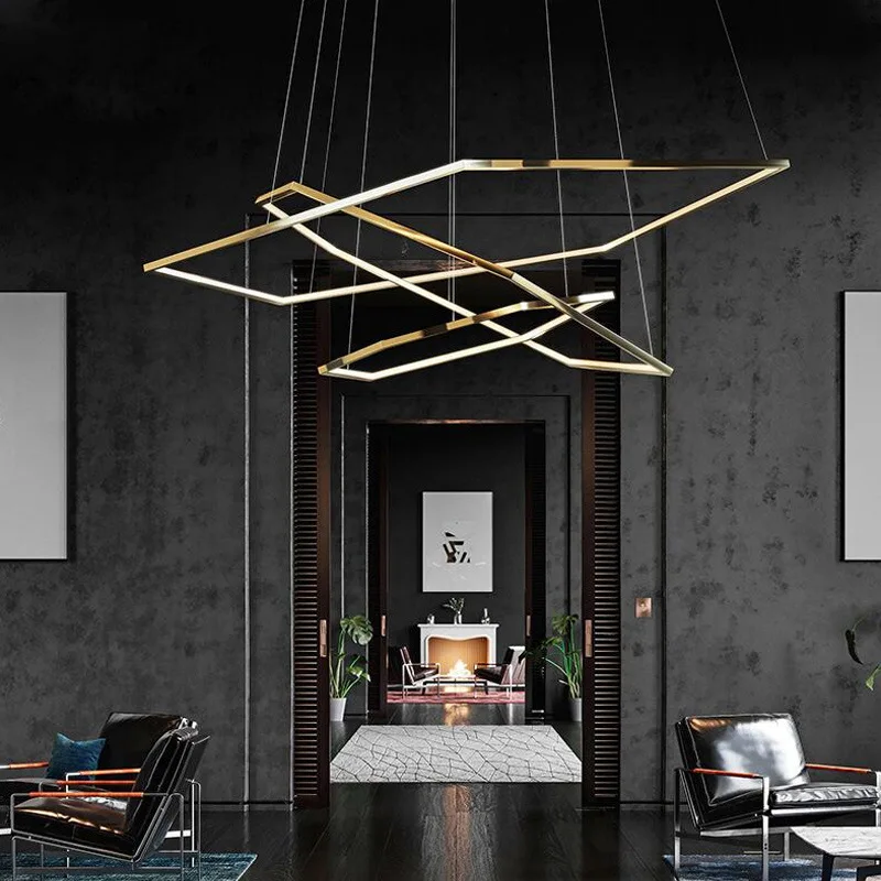 

Modern Polished Gold Steel Hexagon Led Pendant Lights Living Dining Room Chandeliers Lighting Home Decor Hanging Lamp Luminaire