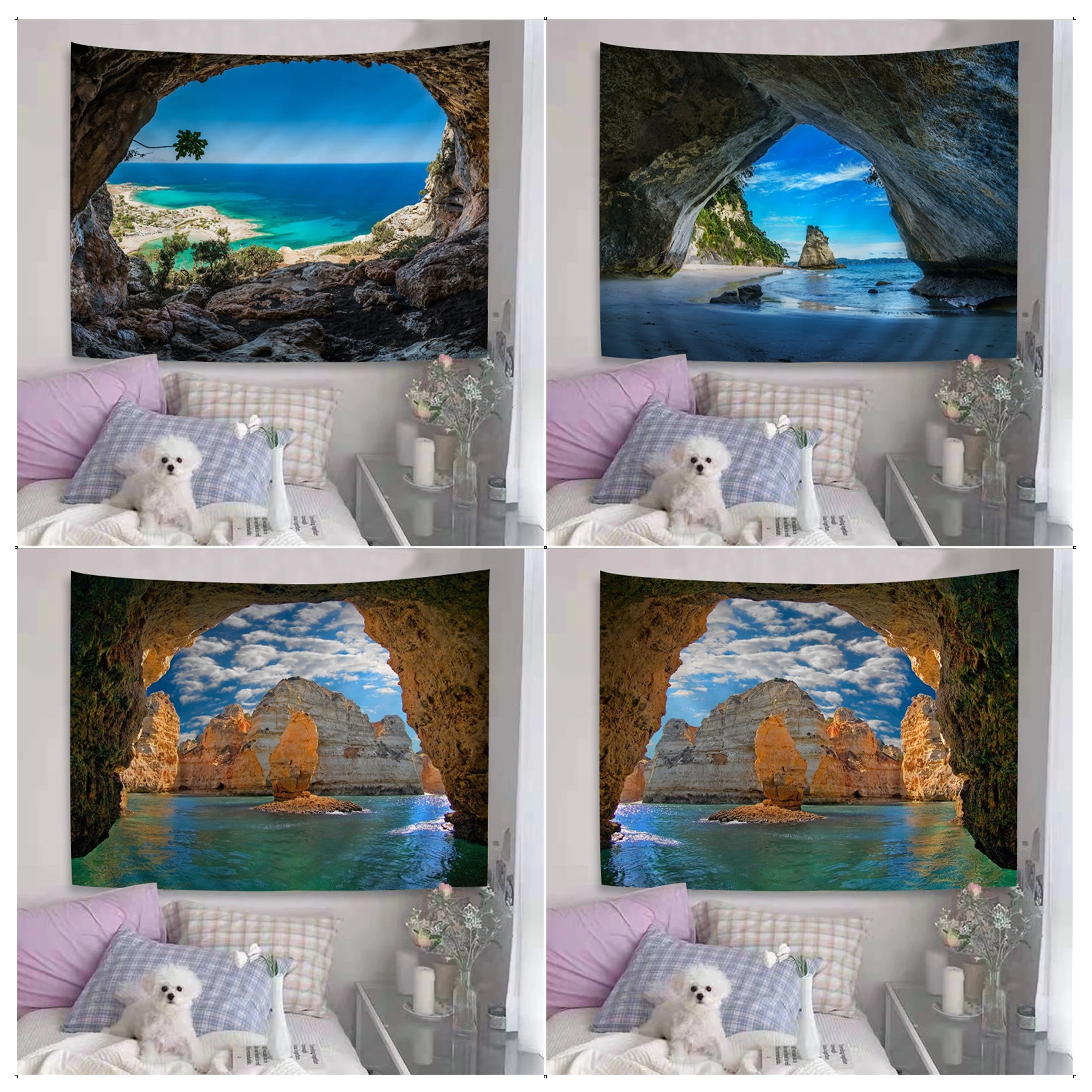 

Landscape Mystic Cave Ocean DIY Wall Tapestry Wall Hanging Decoration Household Wall Hanging Home Decor