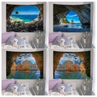 landscape mystic cave ocean diy wall tapestry wall hanging decoration household wall hanging home decor