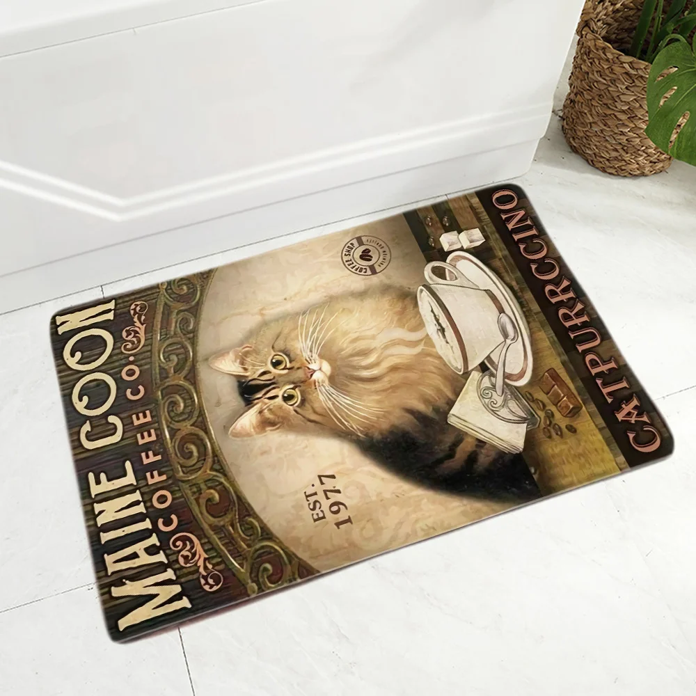 

Carpet Indoor Floor Mat Kitchen Bedroom Washable Anti Slip 3D Art Rug Coffee table Coffee Cat Lounge Rug Area Rugs Prayer Rug