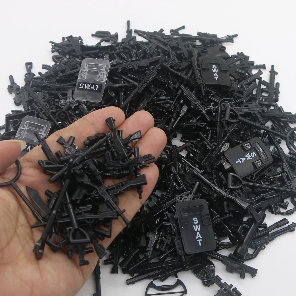 100 шт. набор строительных блоков: оружие