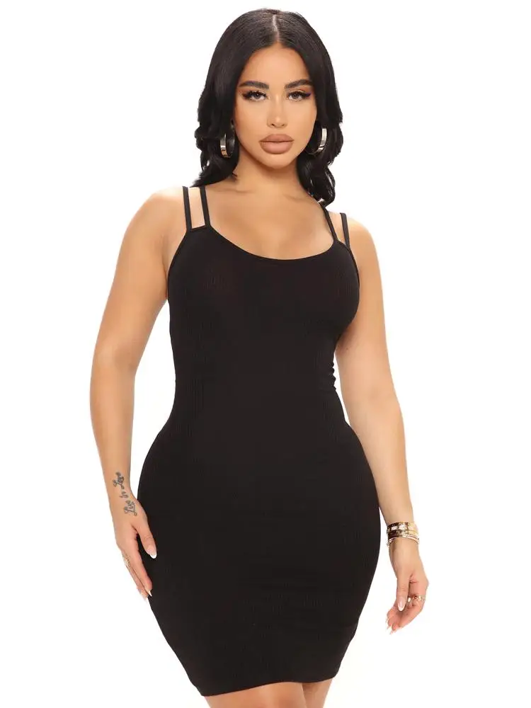 

Сексуальное облегающее платье HAOYUAN на бретелях-спагетти с открытой спиной, лето 2022, модные вечерние Клубные наряды для женщин, мини-платья н...