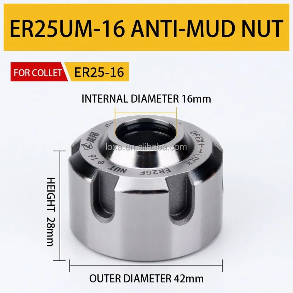 

Collets Chuck Nuts for ER20A ER25UM ER32UM CNC Tool Holders Anti-Mud Nut ER Nut Machine tool spindle