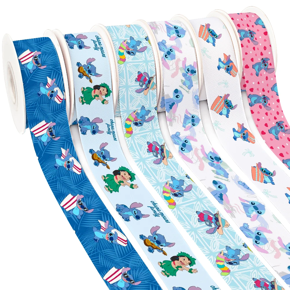 

10yards Disney Stitch Kawaii Doll Star Baby Grosgrain / Satin Ribbon Romantic Gift Packaging Belt For DIY Decoration