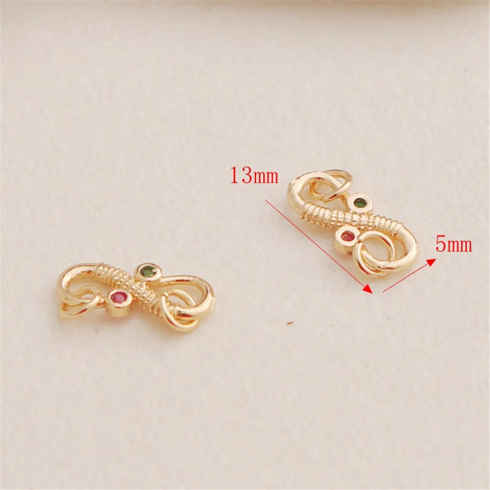 Двойная Соединительная Пряжка из циркония с инкрустацией 14-каратного золота