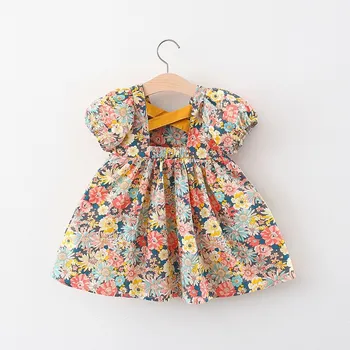 Toddler Baby Girls Clothes Summer Short Sleeve Floral Princess Birthday Dress Dresses For Girl Baby Clothing Thin Costume Dress 1