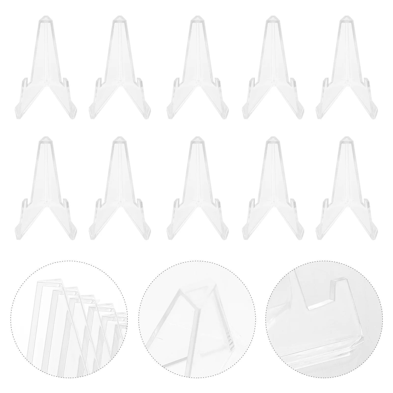 

10pcs Transparent Triangle Stands Badge Storage Racks Coin Display Racks