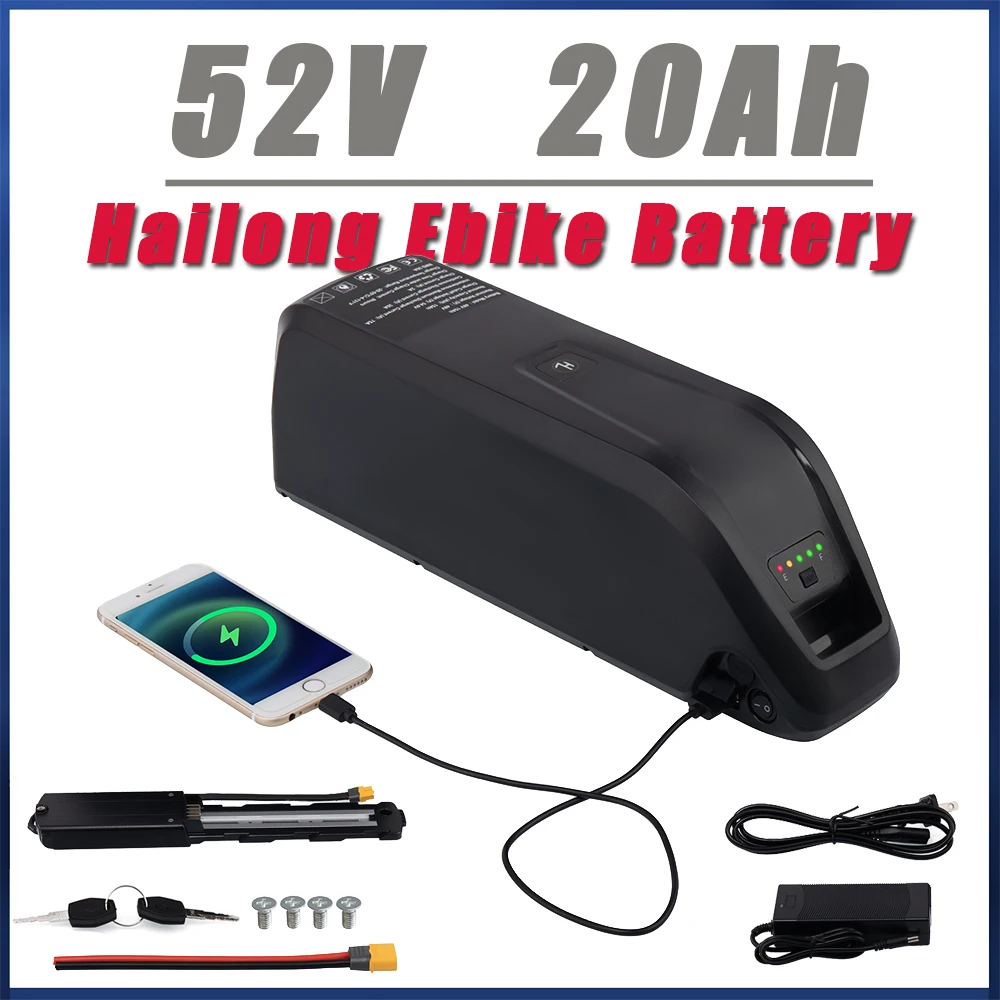 

Мощный литиевый аккумулятор Hailong Ebike, 52 в, 20 Ач, с зарядным устройством