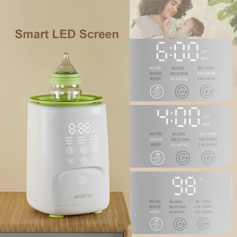 Фото Подогреватель для детских бутылочек Oraimo Smart Bottles Warmer 3-в-1, быстрый подогрев для всех типов бутылочек, с возможностью выбора вилки EU/UK. №4