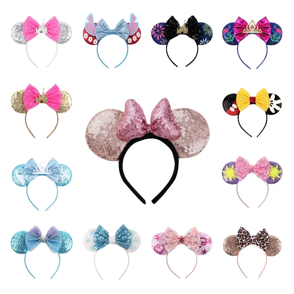 

2023 Милая ободок с бантом и блестками в виде мыши, аксессуары для волос «сделай сам» для вечеринки, подарок для женщин