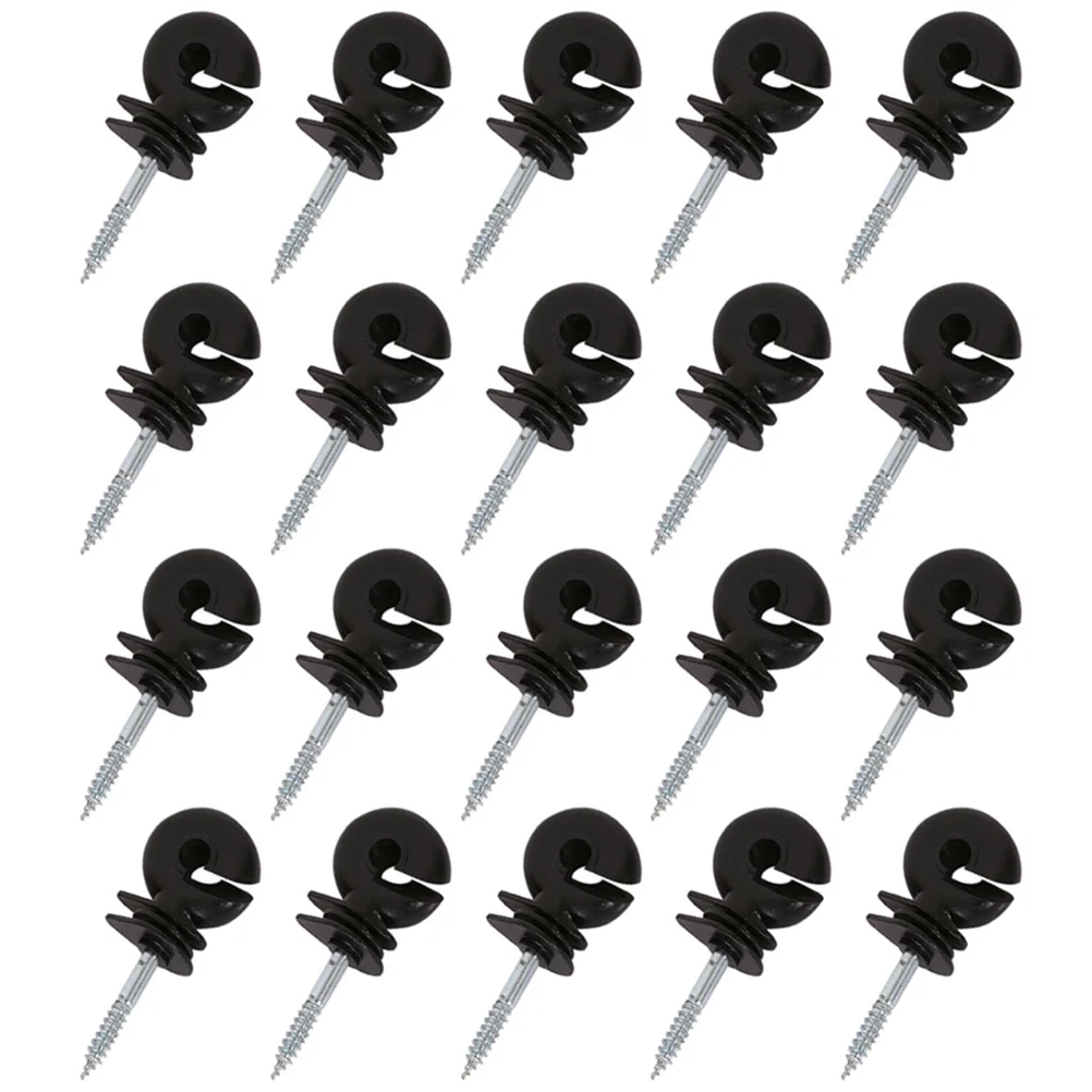 

50pcs Electric Fence Fence Ring Post Screw-In Insulator Self Tapping Screw Insulator Livestock Electronic Fence Insulator