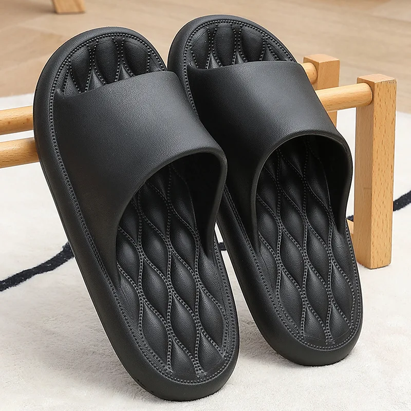 Big Size Summer Women Men's Slippers Thick Flats Platform Beach Slides Soft Bath Cartoon Sandals Outdoors Massage Couple Shoes