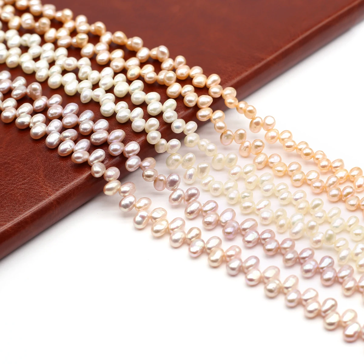 4x5 мм AAA рисовые бусины с перекрестными отверстиями натуральный пресноводный