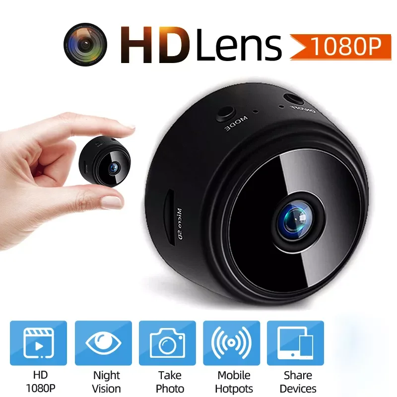 

JMT 2022 A9 1080P HD Mini Camera Wireless WiFi IP Network Monitor Security Cam Night Vision Camcorder Micro Video Camera black