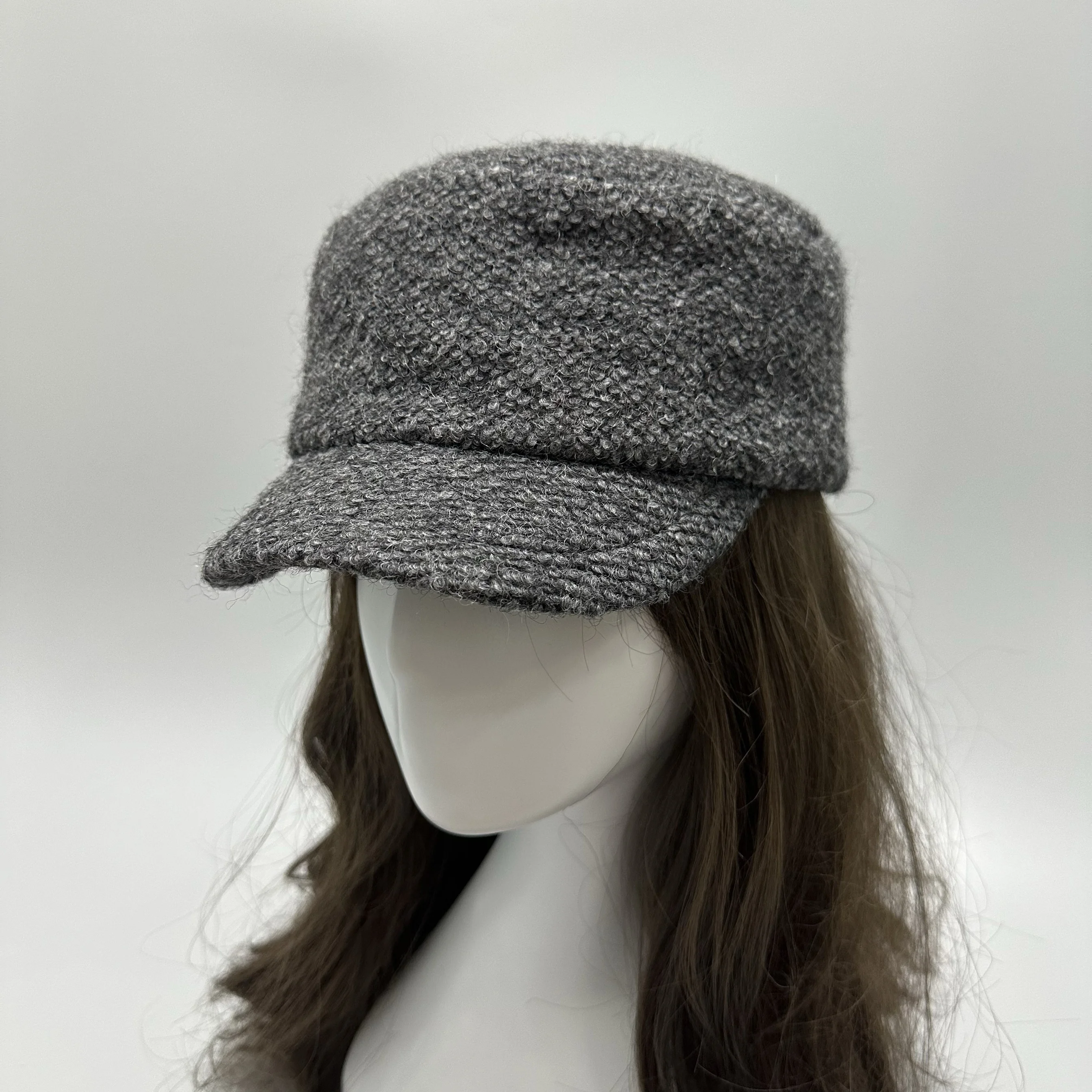 Autumn and Winter Fleece Retro Brim Hat Classic Woolen Painter Cap Newsboy Women Trendy New Korean sle Simple Sle Bla...