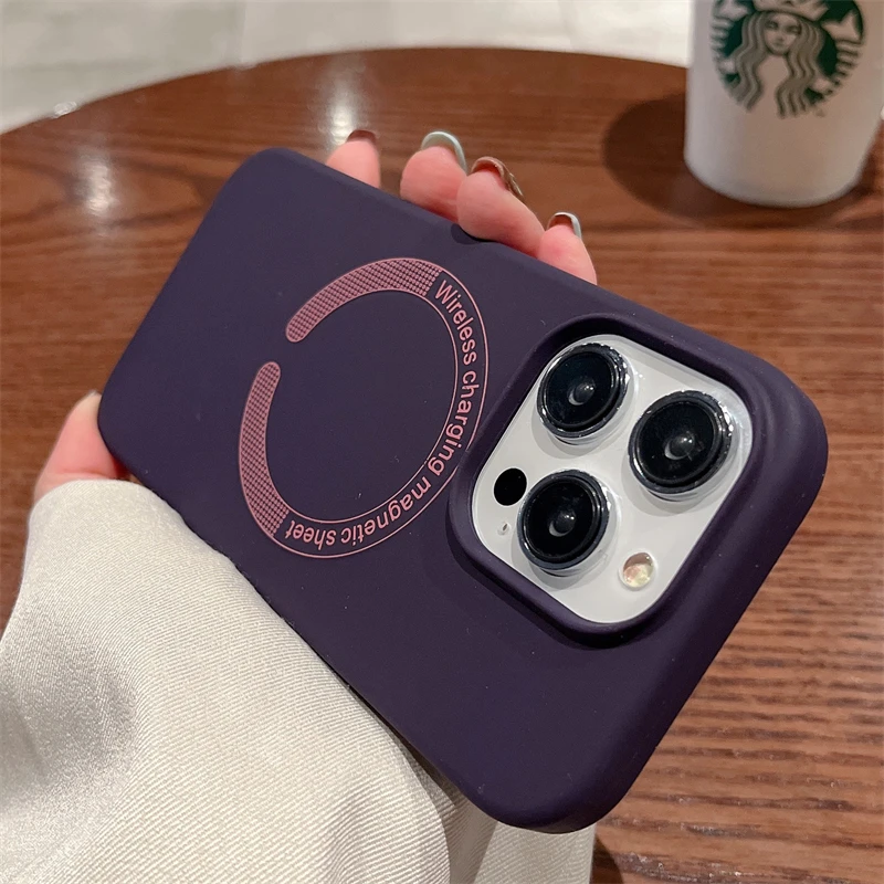 

Luxury Magnetic Wireless Charging Liquid Silicone Case For iPhone 14 Pro Max 13 12 Pro Max 11 Armor Shockproof Soft Cover