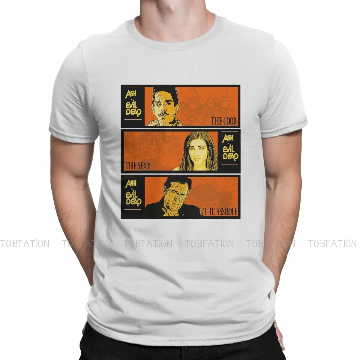 

Ash Vs Man and Woman O Neck TShirt The Evil Dead Fabric Basic T Shirt Men Clothes New Design Big Sale