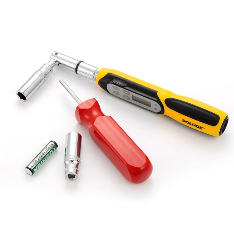 

Digital display 0.6-12N/m Torque wrench 1/4 inch driver with flexible socket adapter Mini size high precision spanner hand tools