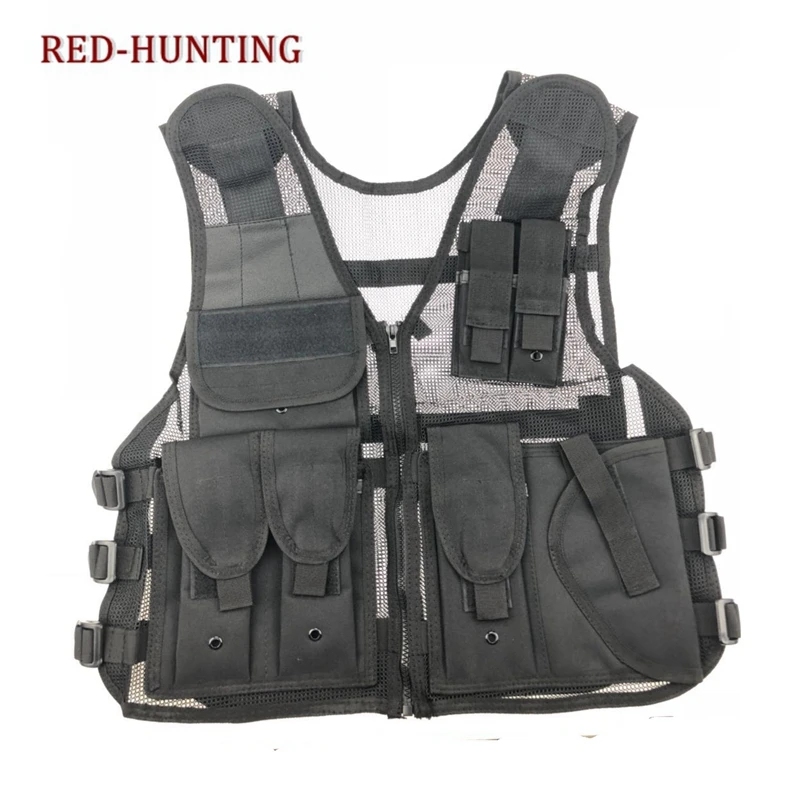 

Lightweight Tactical Molle Combat Vest with Multi-magazine Pouch Outdoor CS War Game Hunting Mesh Breathable Vest Airsoft Gear