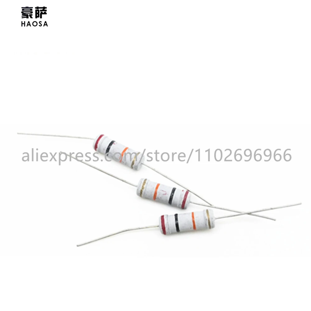 

100 шт., 3 Вт, металлоксидный пленочный резистор 1,2 1,5 1,8 2 2,2 2,4 2,7.. 4,7 4. 5,1 5,6 6,2 6,8 7,5 8,2 9,1 R K Ом