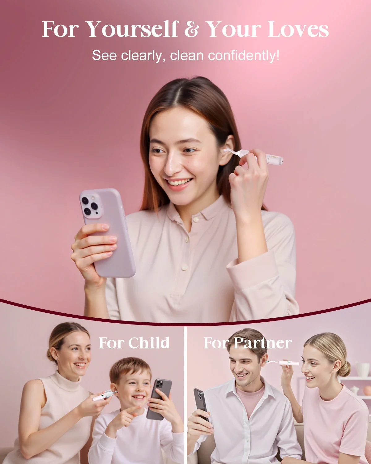 Фото [Розовый цвет] Bebird EarSight Plus I35R Visual Earpick Очиститель ушей Гибкие и доступные наборы для удаления ушной серы «все в 1» №5