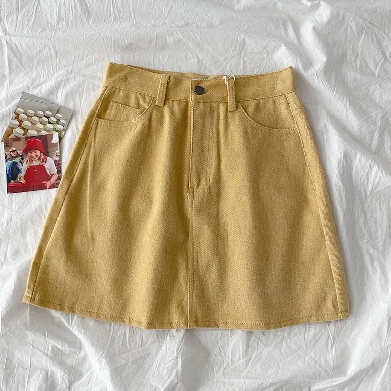 

Однотонная джинсовая юбка, Женская Весенняя модная юбка с высокой талией 2022