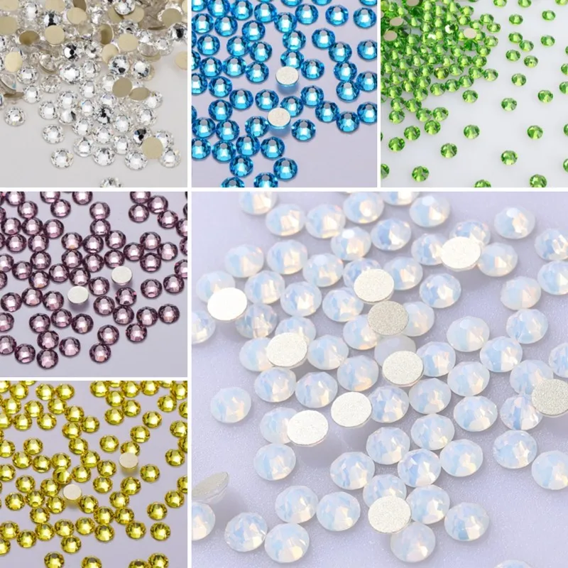 

1440Pcs SS10-SS30 Glass Flatback Rhinestone 2088 Style 16 Cuts Crystal Diamond Glue Non Hotfix Rhinestones For Nail Art Clothes