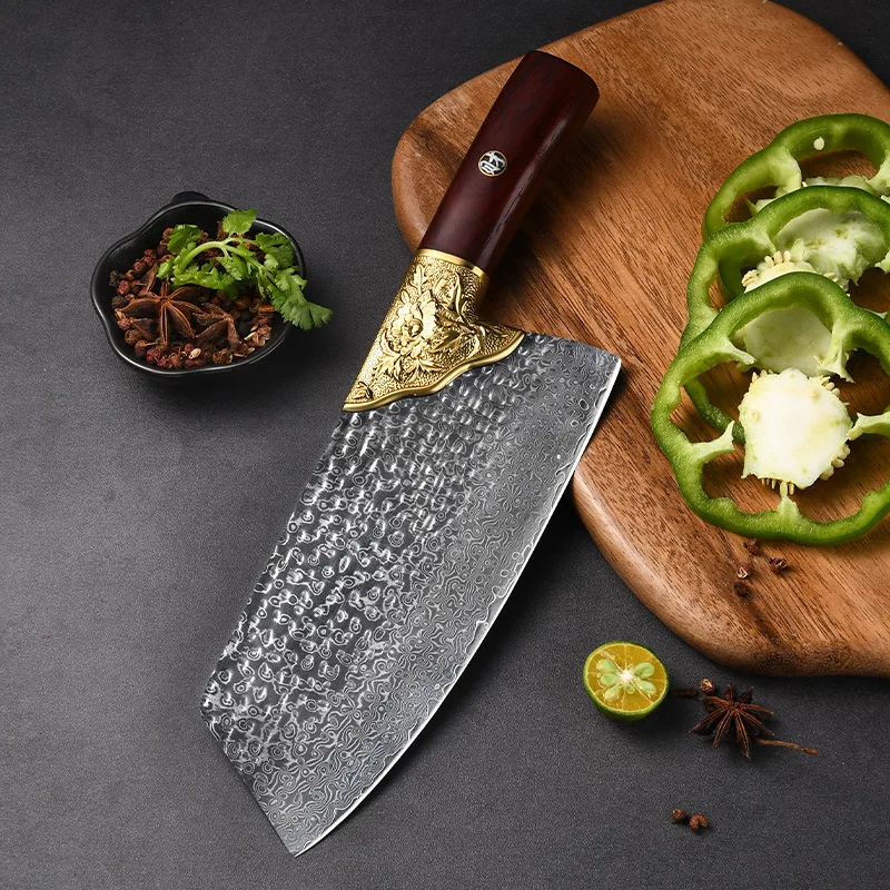 

Handmade Damascus Knife 67 Layers Damascus Steel Longquan Kitchen Knives 8 Inch Chef Slicing Nakiri Cleaver Hot Knife Cutter