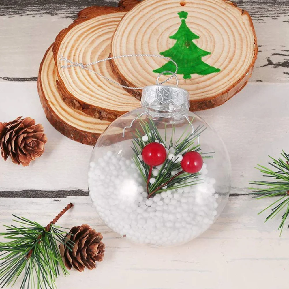 

Clear Plastic Christmas Balls 20Pcs Transparent Baubles 80Mm Fillable Sphere Ornament for Xmas Tree, Wedding, Birthday, Party